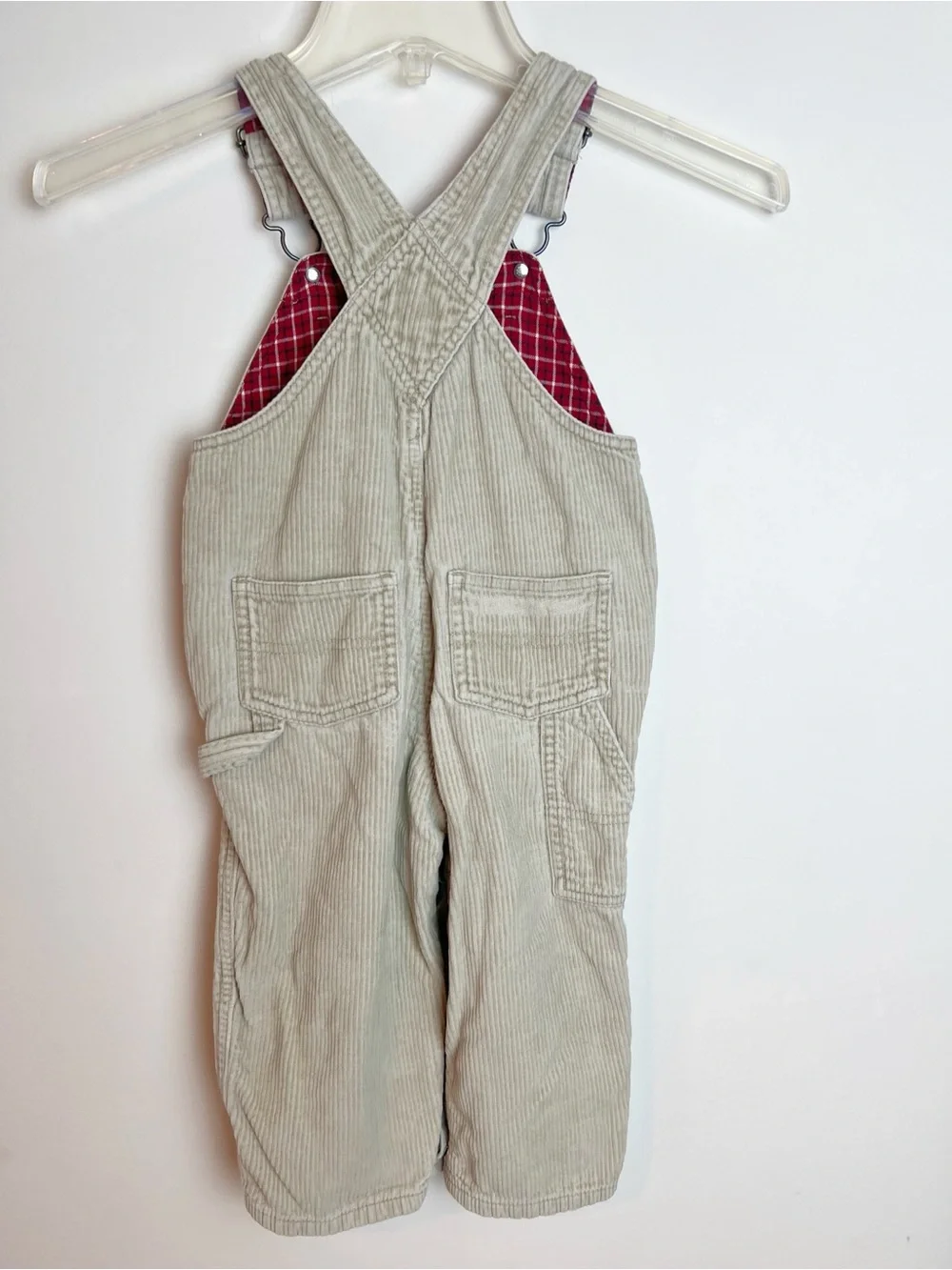 Vintage Old Navy Baby Boys Corduroy Overalls 18-24 Months Tan Snap